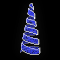 Световая конусная елка «Спираль со звездой» (3,7м) белый/синий
